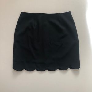 Black Scalloped Mini Skirt